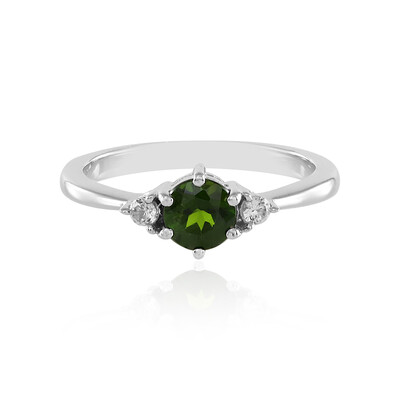 Bague en argent et Diopside de Russie