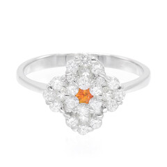 Bague en argent et Saphir orange