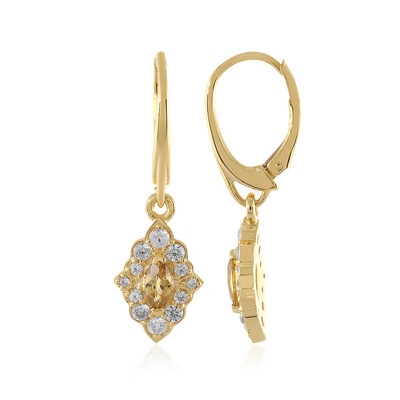 Boucles d'oreilles en argent et Zircon jaune