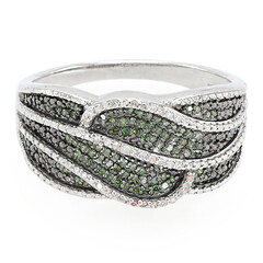 Bague en argent et Diamant vert émeraude