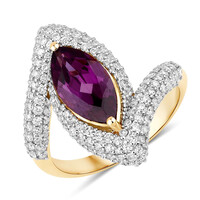 Bague en or et Grenat magenta (SUHANA)