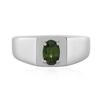 Bague en argent et Zircon de Ceylan vert