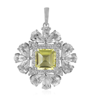 Pendentif en argent et Citrine jaune citron