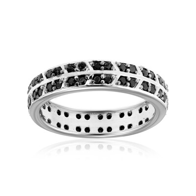 Bague en argent et Spinelle noir