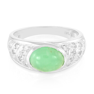 Bague en argent et Chrysoprase impériale