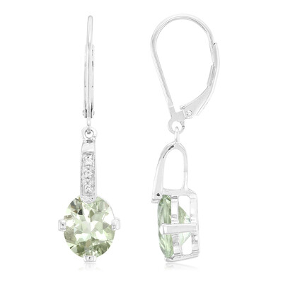 Boucles d'oreilles en argent et Améthyste verte