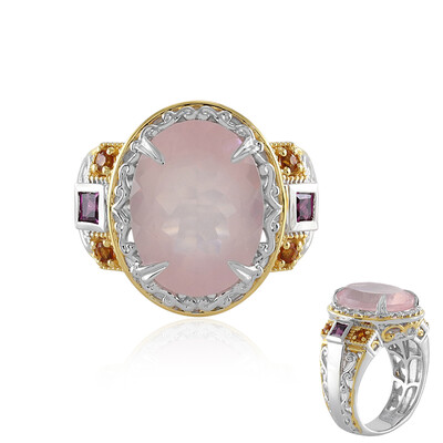 Bague en argent et Quartz rose (Gems en Vogue)