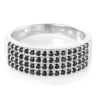 Bague en argent et Spinelle noir