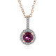 Collier en argent et Grenat magenta