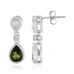 Boucles d'oreilles en argent et Moldavite