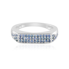 Bague en argent et Saphir bleu