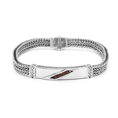 Bracelet en argent et Grenat du Mozambique (Nan Collection)