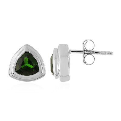 Boucles d'oreilles en argent et Diopside de Russie