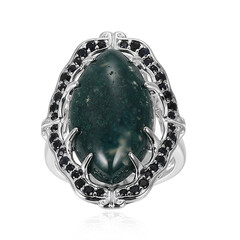 Bague en argent et Agate mousse