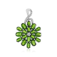 Pendentif en argent et Diopside de Russie