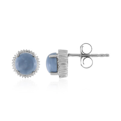 Boucles d'oreilles en argent et Opale bleue