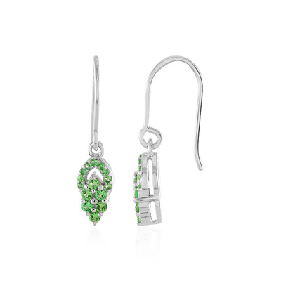 Boucles d'oreilles en argent et Grenat Tsavorite