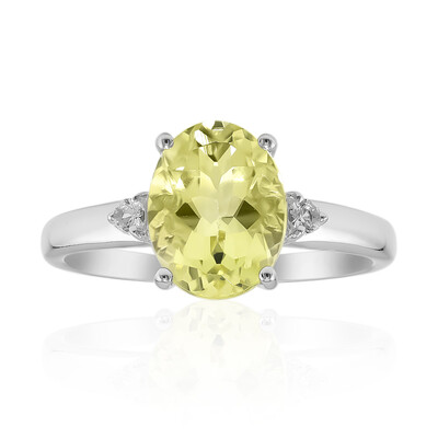 Bague en argent et Citrine jaune citron