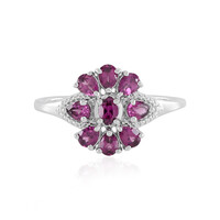 Bague en argent et Rhodolite du Brésil