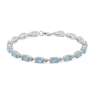 Bracelet en argent et Quartz bleu pastel