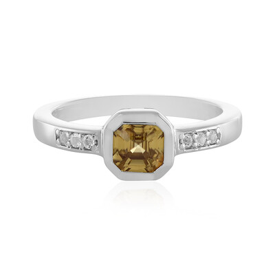 Bague en argent et Zircon jaune