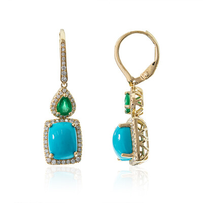 Boucles d'oreilles en or et Turquoise Sleeping Beauty (CIRARI)