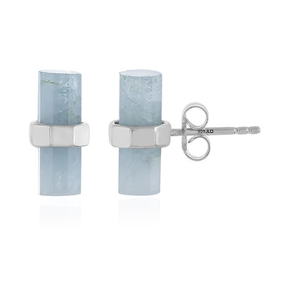 Boucles d'oreilles en argent et Aigue-marine