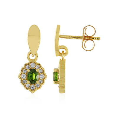 Boucles d'oreilles en argent et Zircon de Ceylan vert