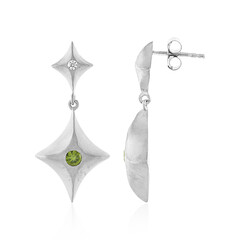 Boucles d'oreilles en argent et Zircon de Ceylan vert