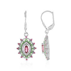 Boucles d'oreilles en argent et Tourmaline rose du Nigéria