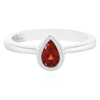 Bague en argent et Rubis rouge du soir