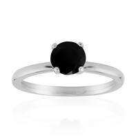 Bague en argent et Spinelle noir