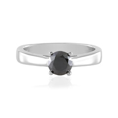 Bague en argent et Diamant noir