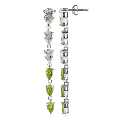 Boucles d'oreilles en argent et Améthyste verte