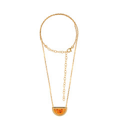 Collier en argent et Ambre baltique couleur cognac