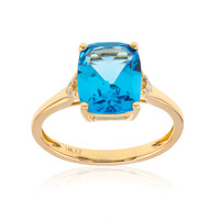 Bague en or et Topaze bleu Suisse