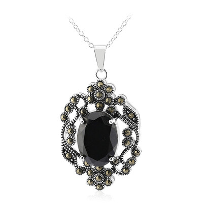 Collier en argent et Spinelle noir