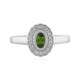 Bague en argent et Zircon de Ceylan vert