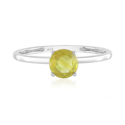 Bague en platine et Saphir jaune