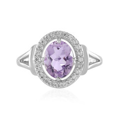 Bague en argent et Améthyste Rose de France