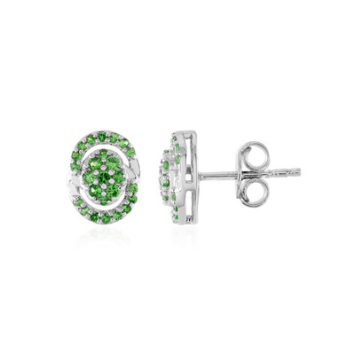 Boucles d'oreilles en argent et Grenat Tsavorite