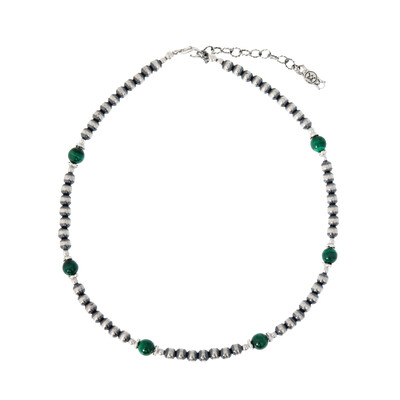 Collier en argent et Malachite (Desert Chic)