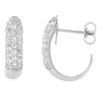 Boucles d'oreilles en argent et Saphir blanc