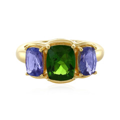 Bague en argent et Diopside de Russie