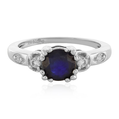 Bague en argent et Saphir bleu