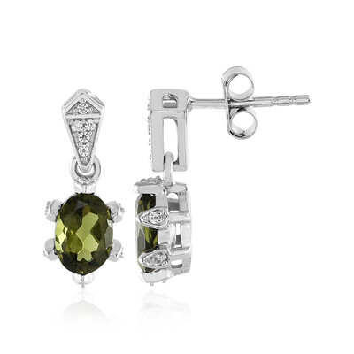 Boucles d'oreilles en argent et Moldavite