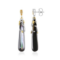 Boucles d'oreilles en argent et Nacre noire (Gems en Vogue)