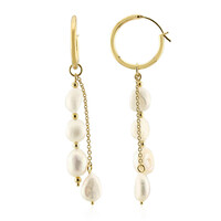 Boucles d'oreilles en argent et Perle blanche de culture d'eau douce (TPC)