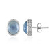 Boucles d'oreilles en argent et Aigue-marine Ofiki