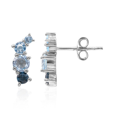 Boucles d'oreilles en argent et Topaze bleu ciel